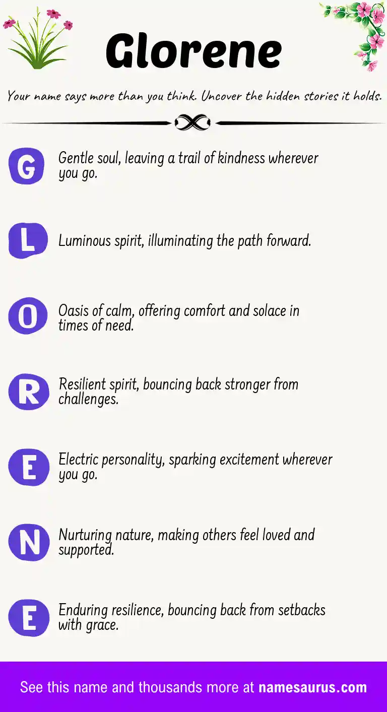 Acrostic poem about Glorene.