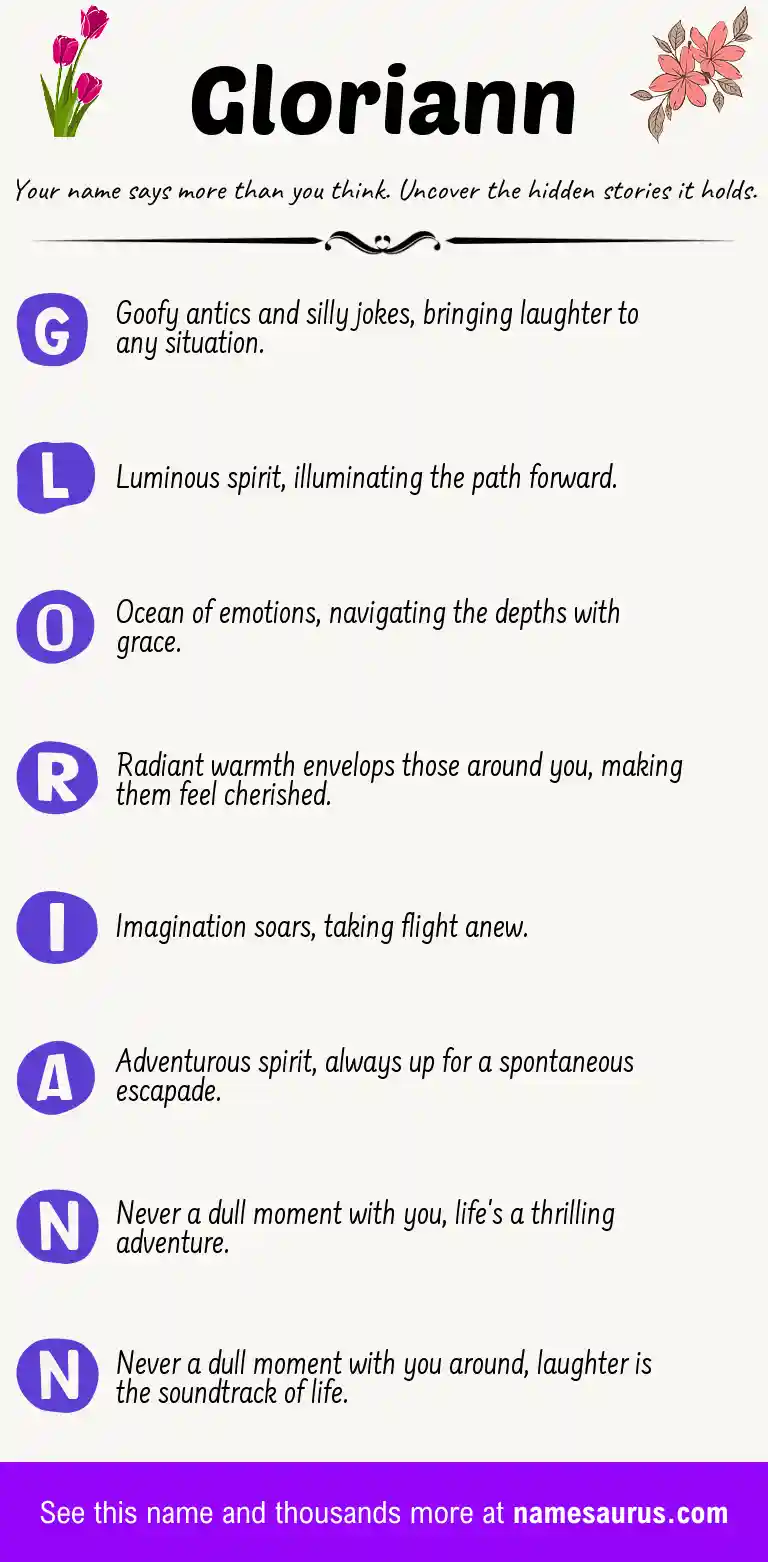 Acrostic poem about Gloriann.