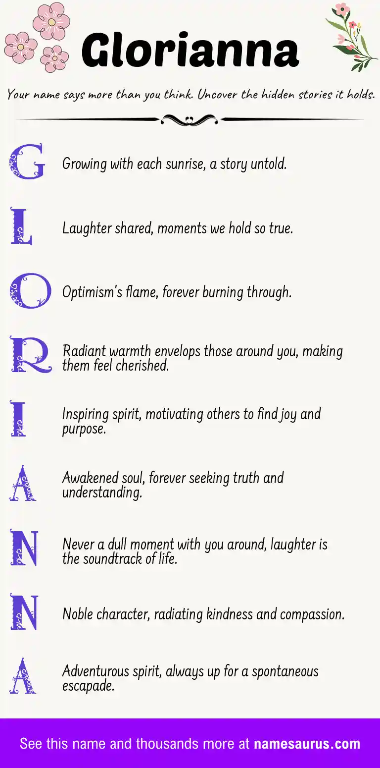 Acrostic poem about Glorianna.