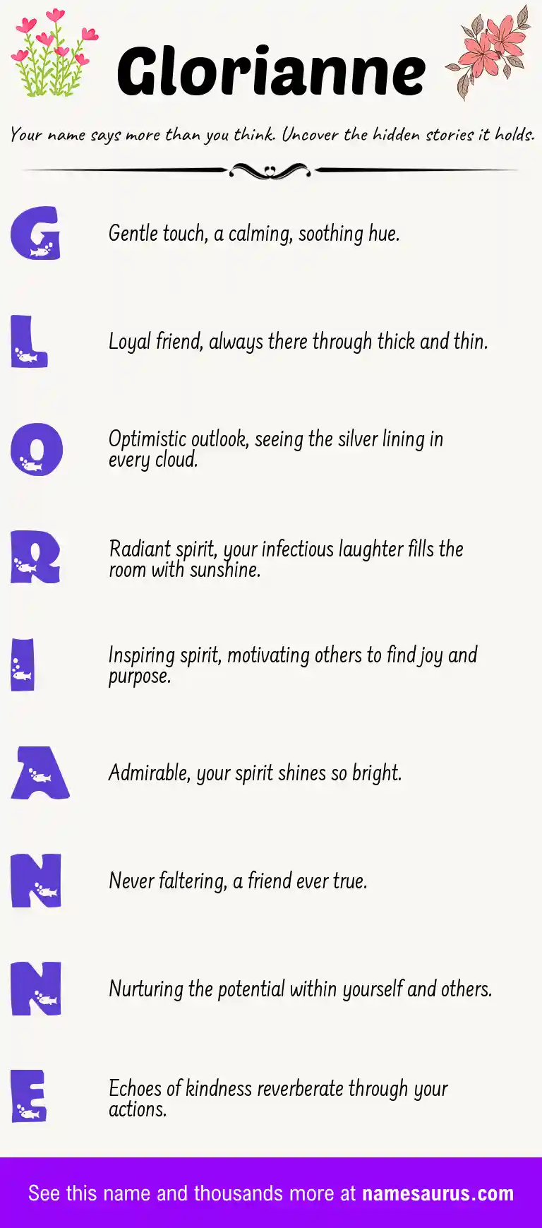 Acrostic poem about Glorianne.