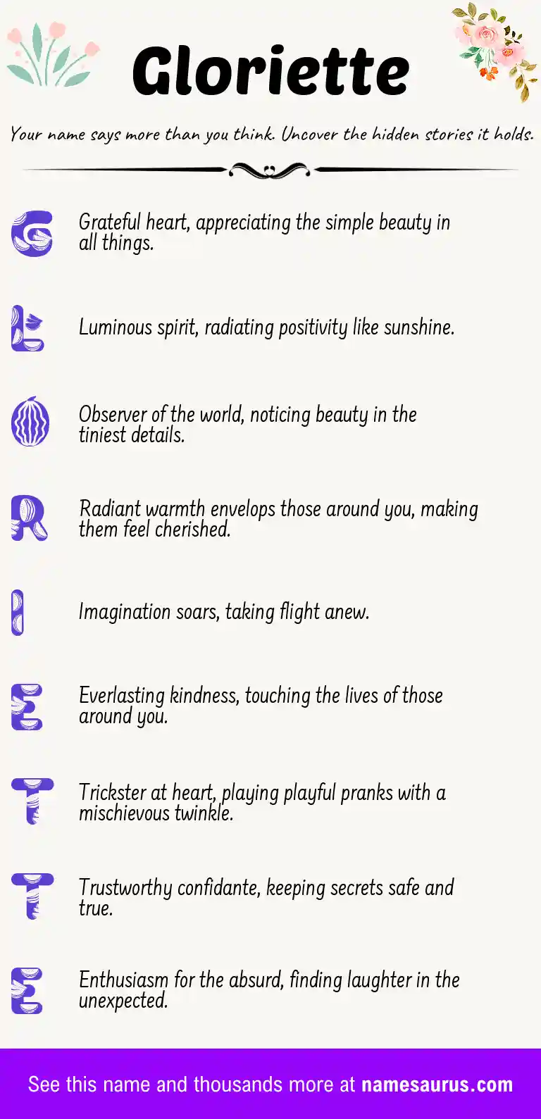 Acrostic poem about Gloriette.