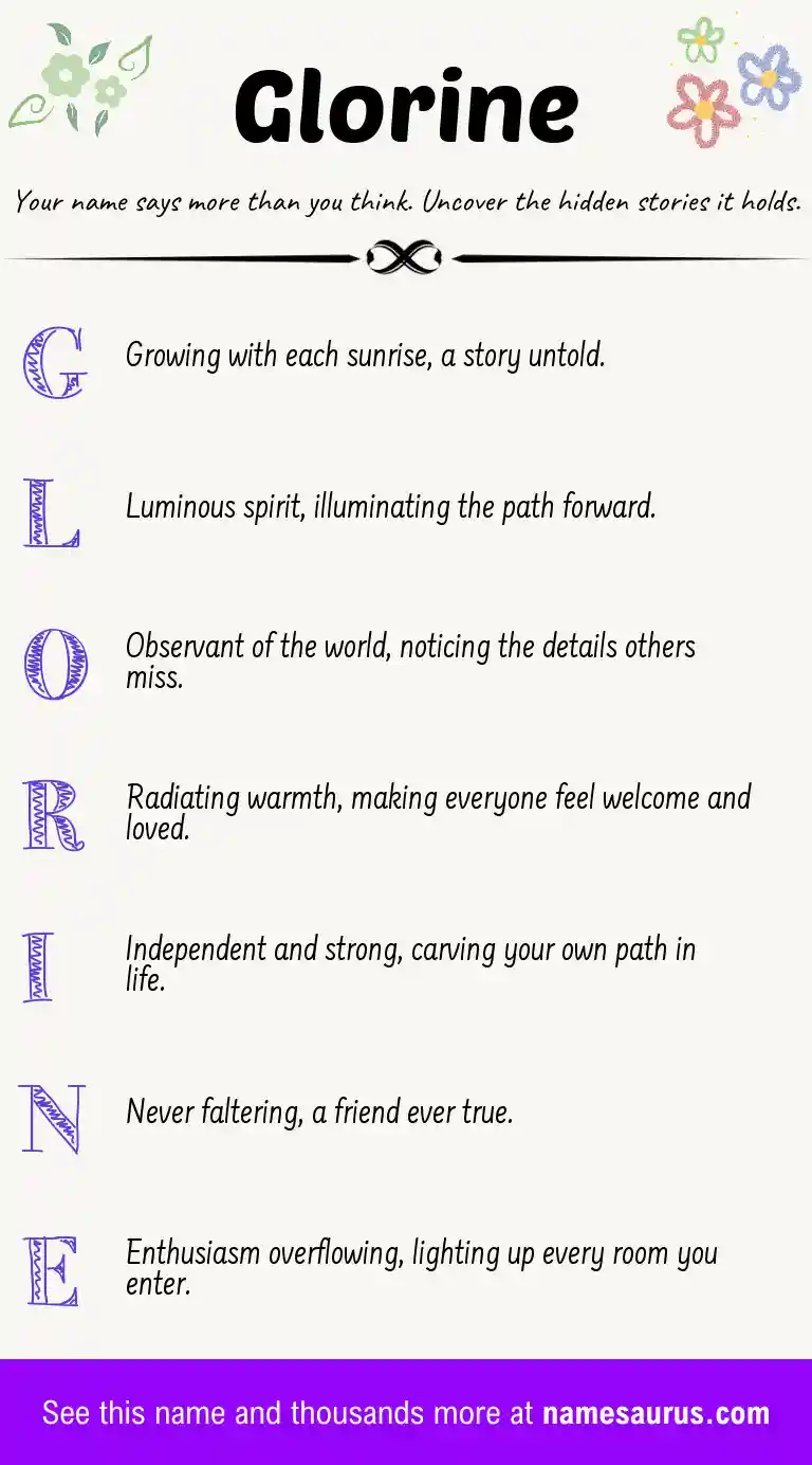 Acrostic poem about Glorine.