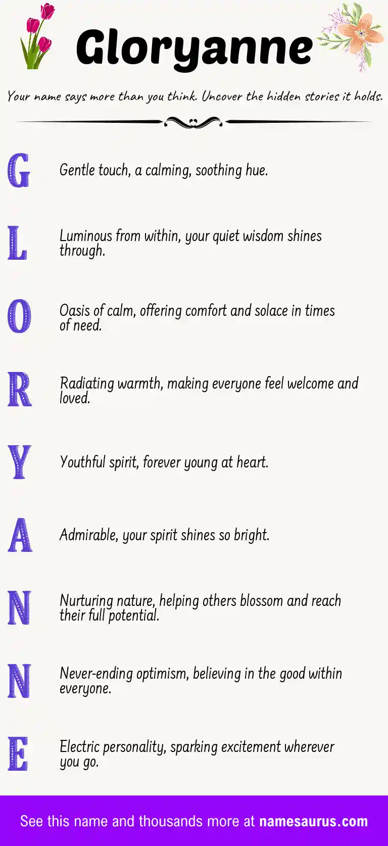 Acrostic poem about Gloryanne.