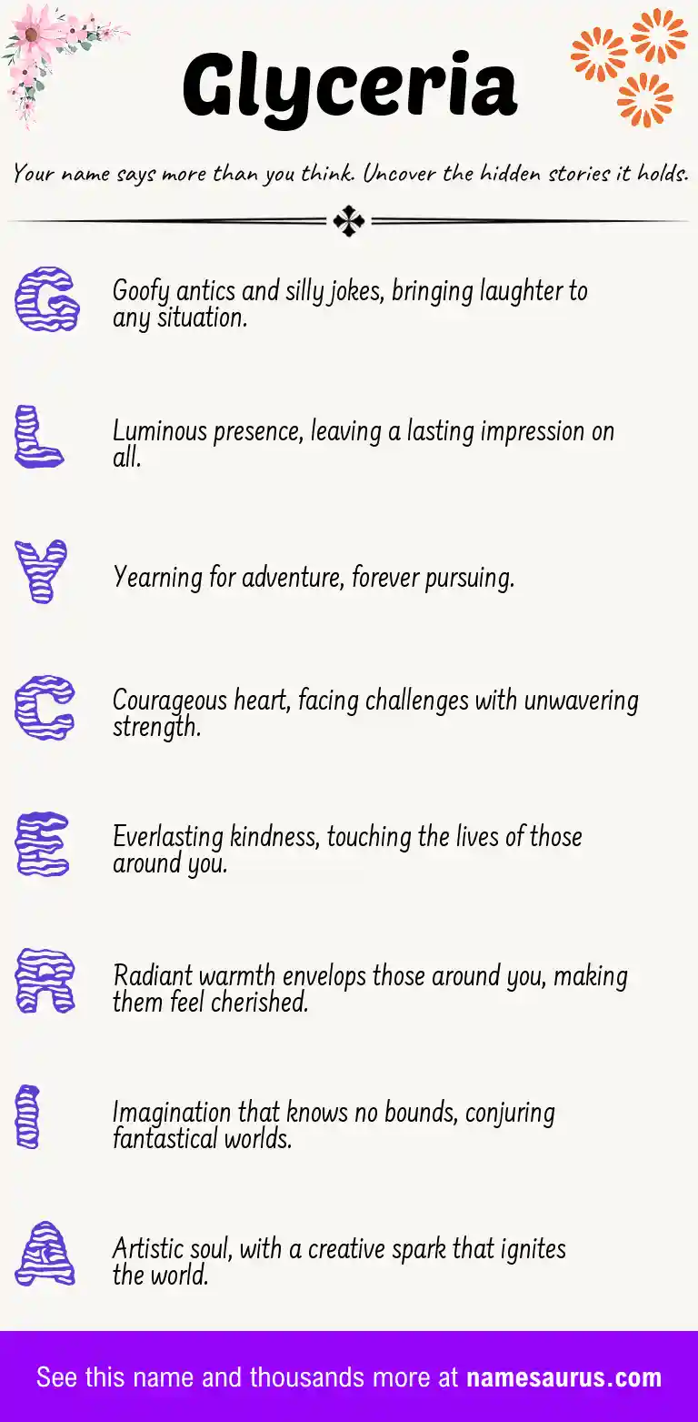 Acrostic poem about Glyceria.