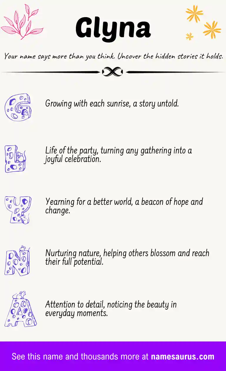 Acrostic poem about Glyna.