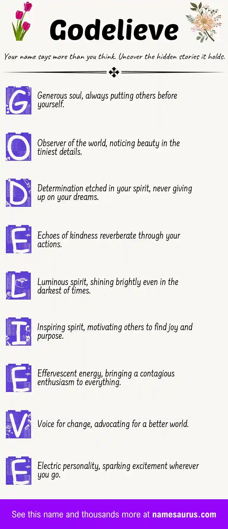 Acrostic poem about Godelieve.