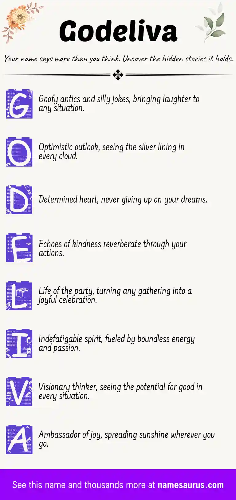 Acrostic poem about Godeliva.