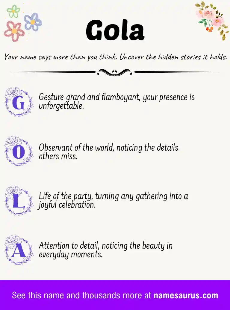 Acrostic poem about Gola.