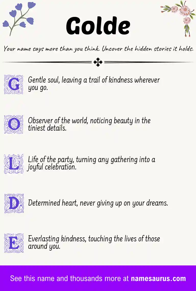 Acrostic poem about Golde.