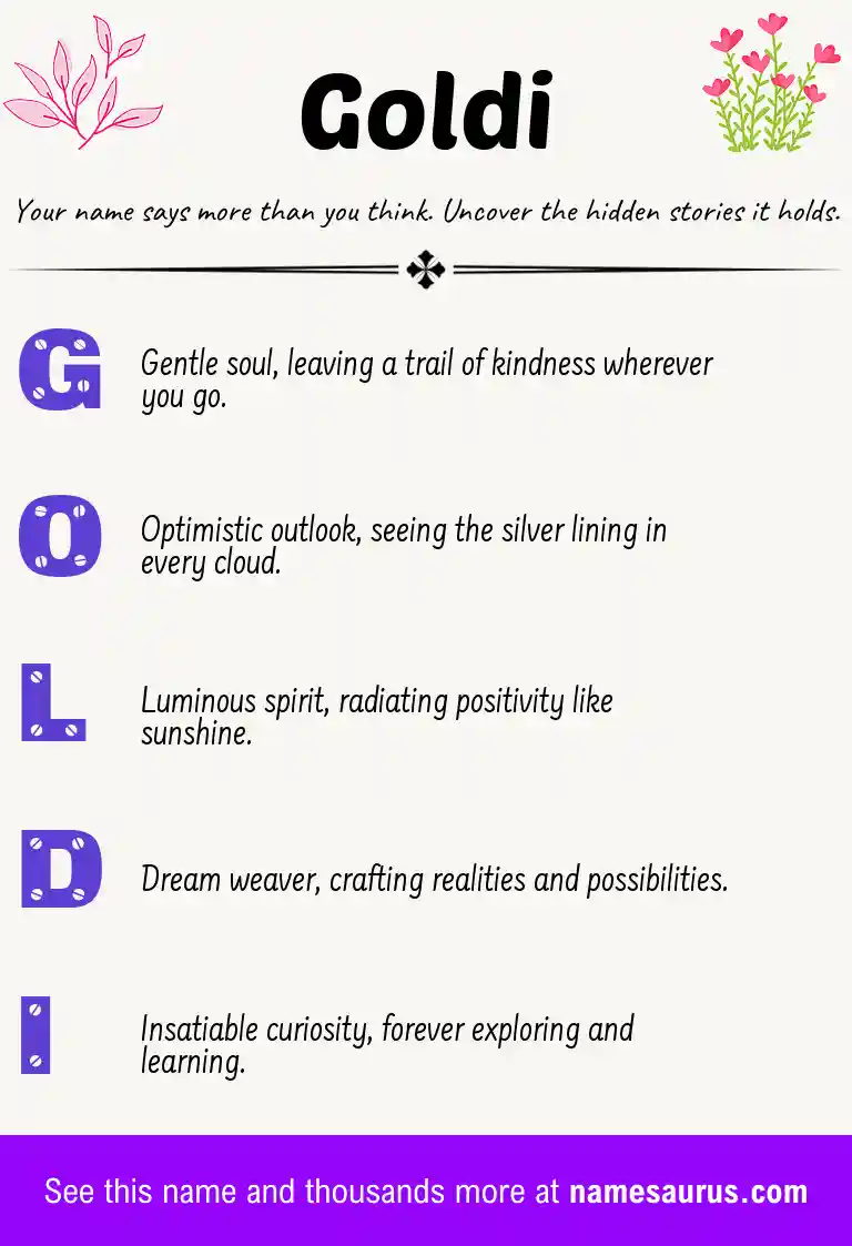 Acrostic poem about Goldi.