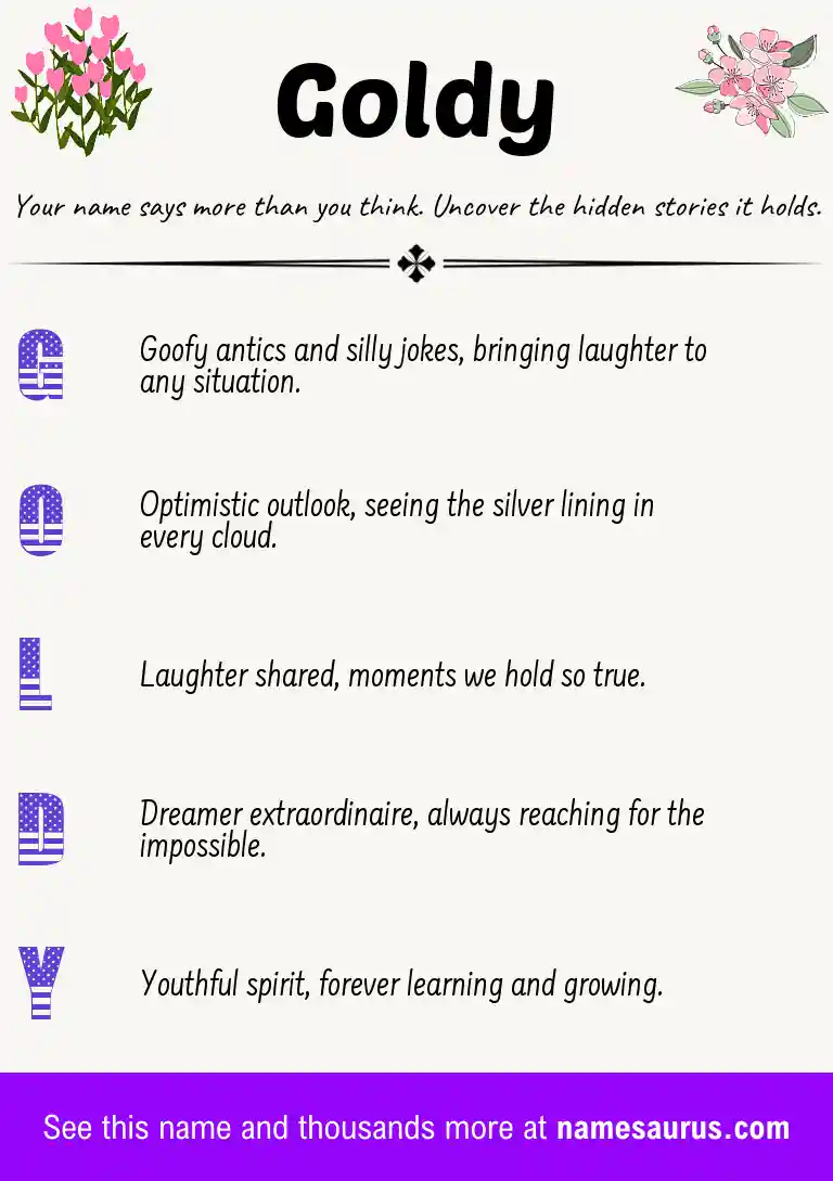 Acrostic poem about Goldy.