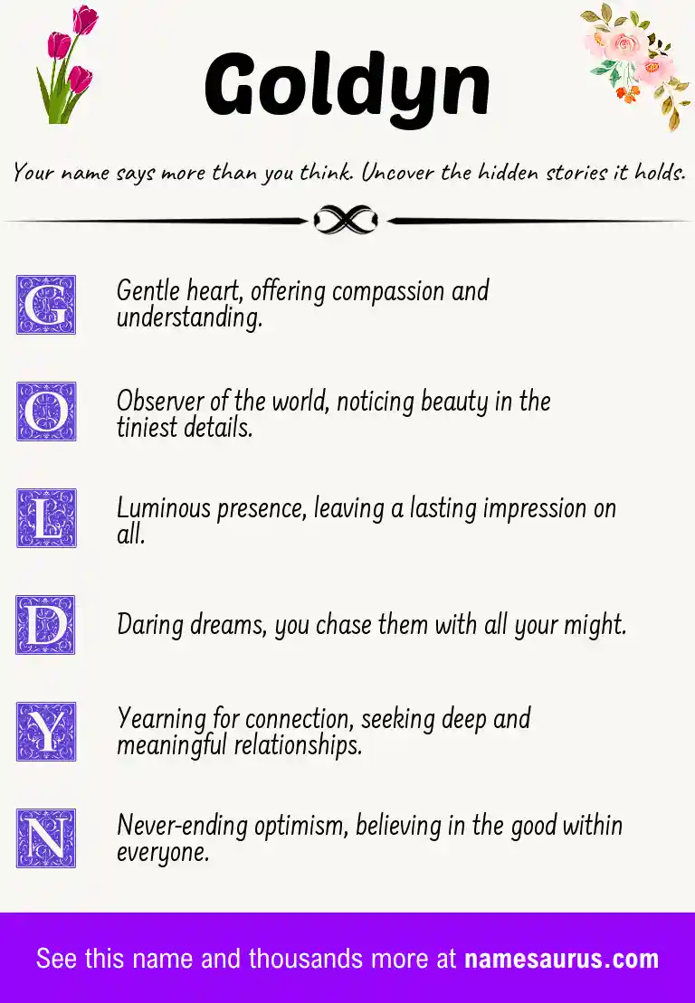 Acrostic poem about Goldyn.