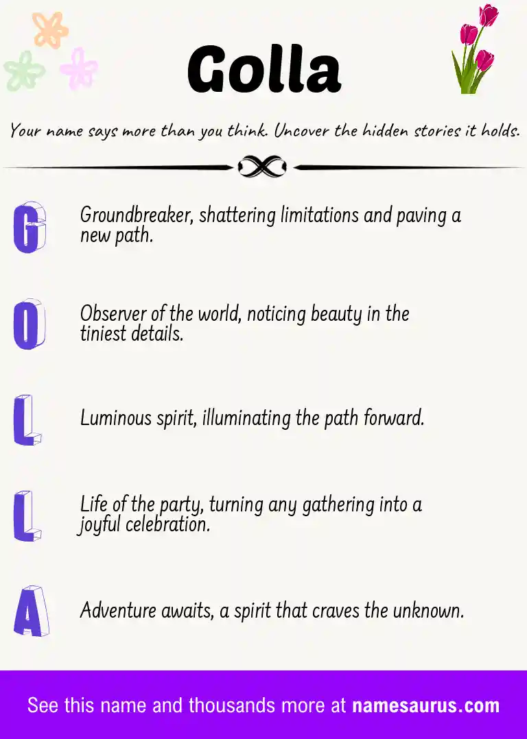 Acrostic poem about Golla.