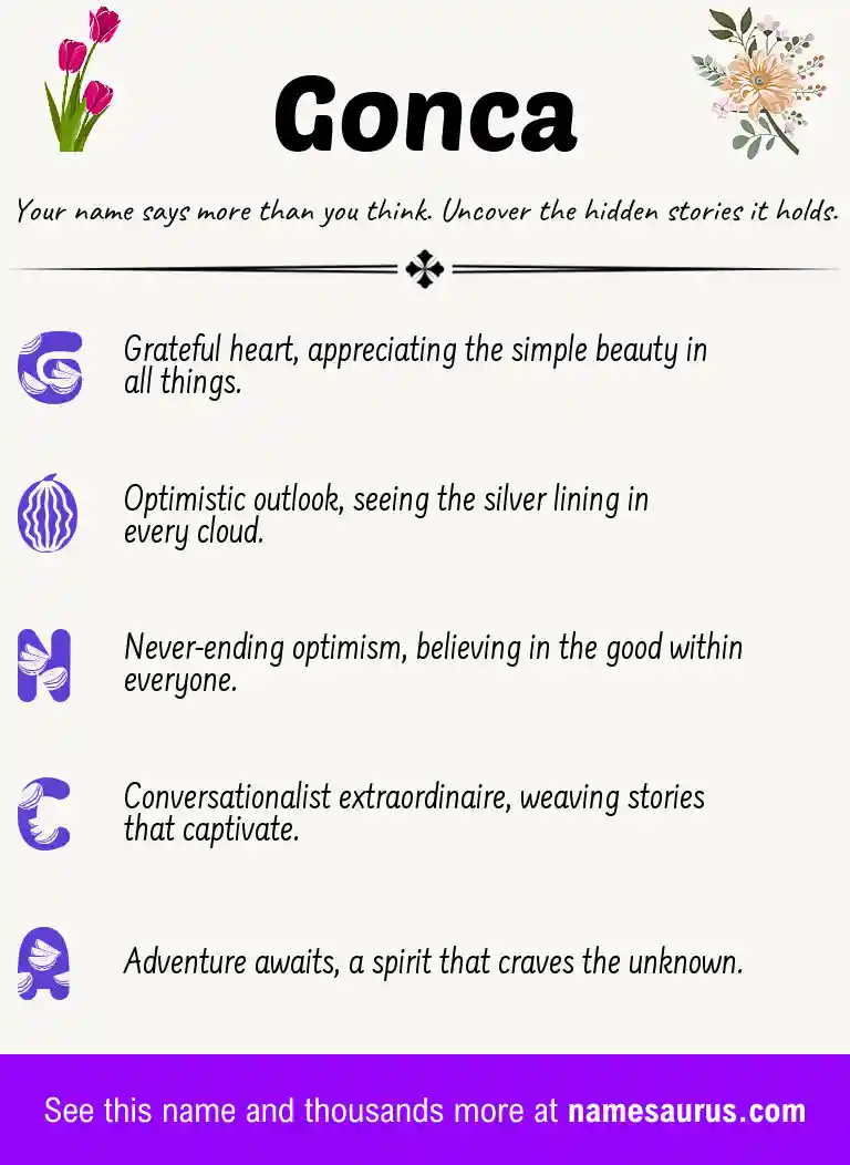 Acrostic poem about Gonca.