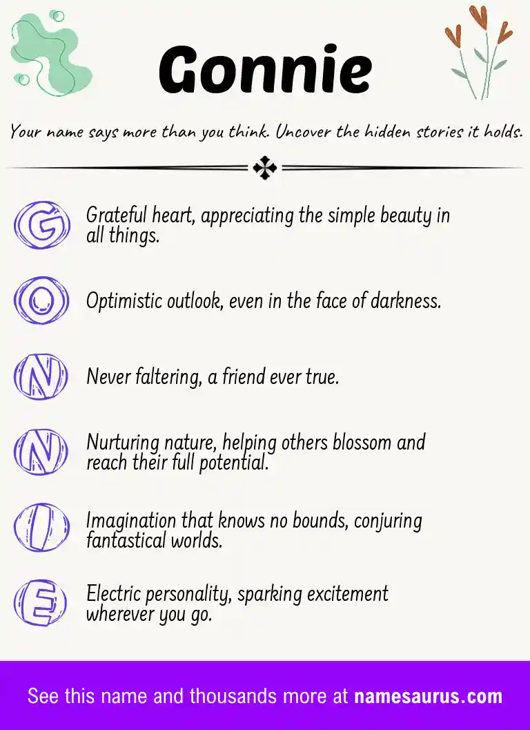 Acrostic poem about Gonnie.