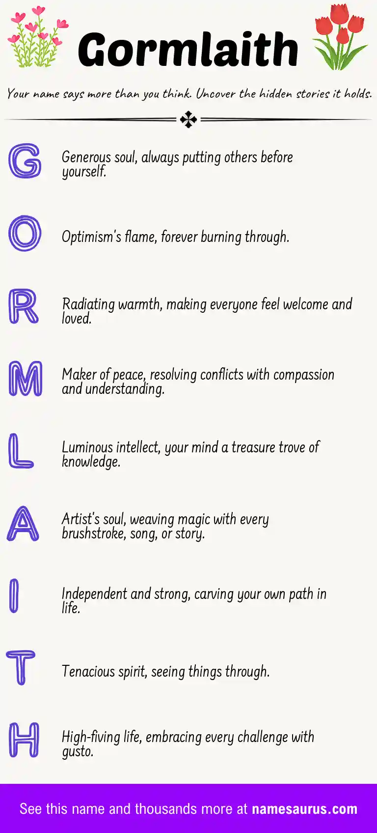 Acrostic poem about Gormlaith.