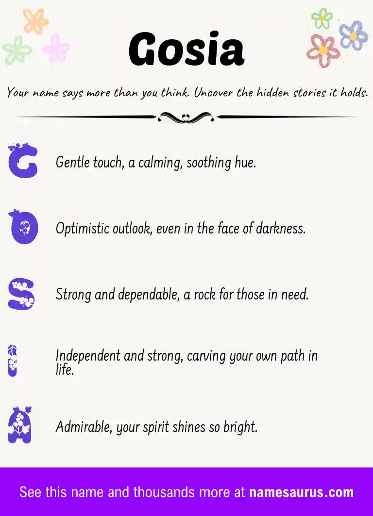 Acrostic poem about Gosia.