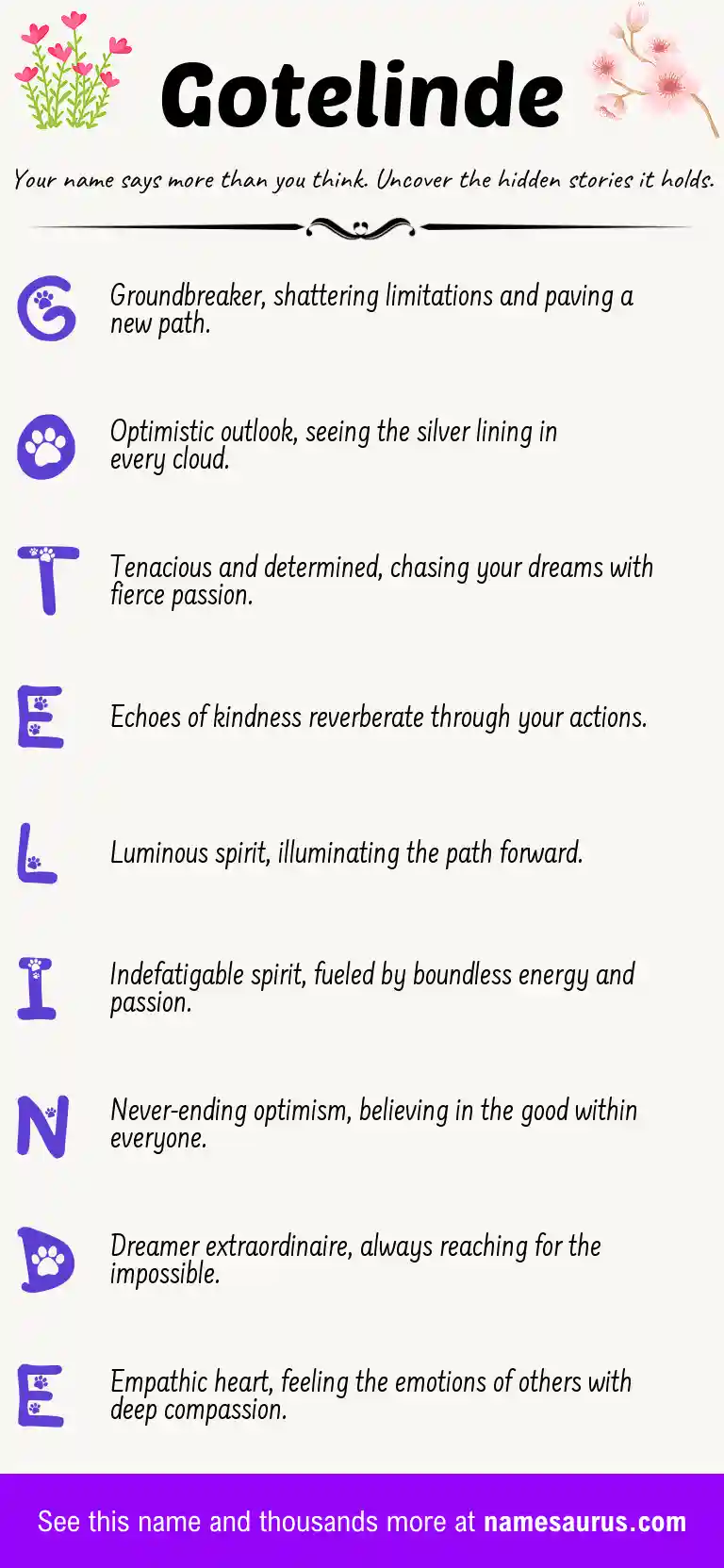 Acrostic poem about Gotelinde.