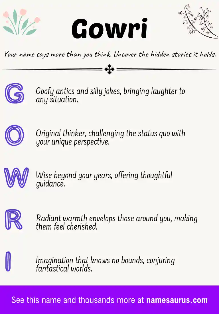 Acrostic poem about Gowri.