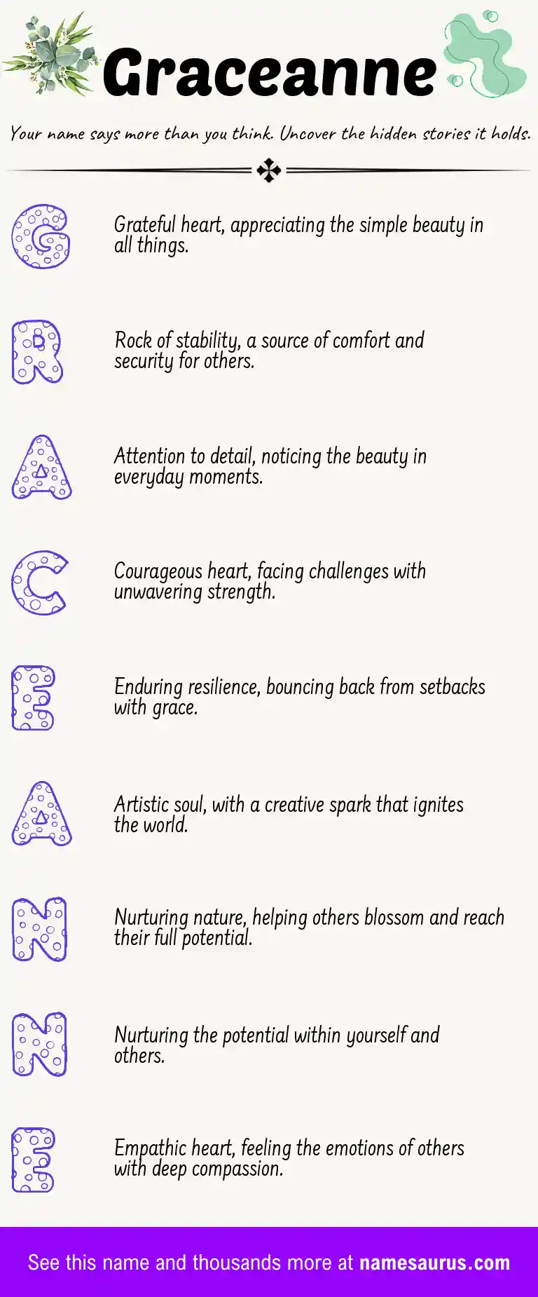 Acrostic poem about Graceanne.