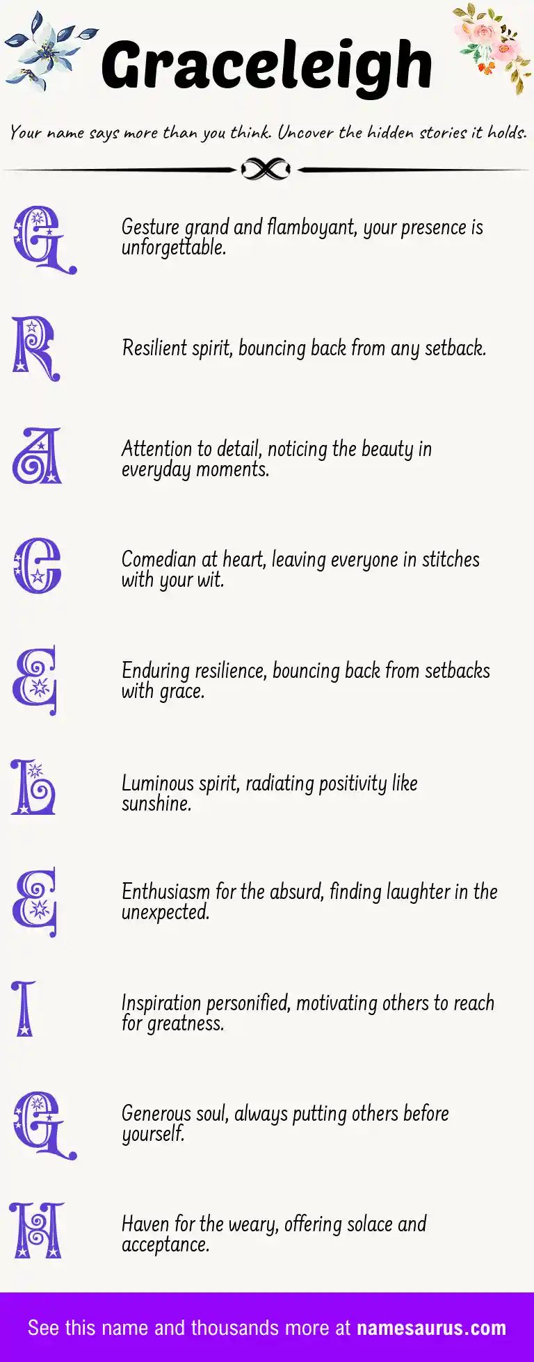 Acrostic poem about Graceleigh.