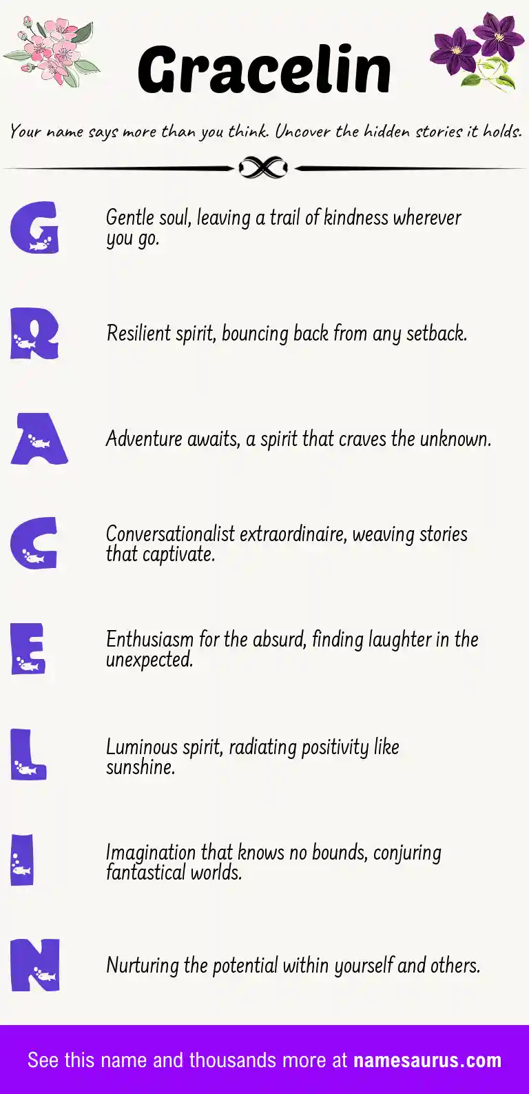 Acrostic poem about Gracelin.