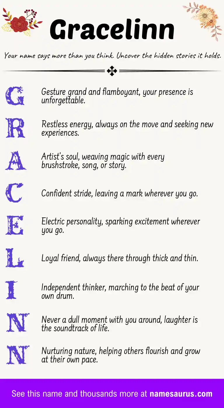 Acrostic poem about Gracelinn.