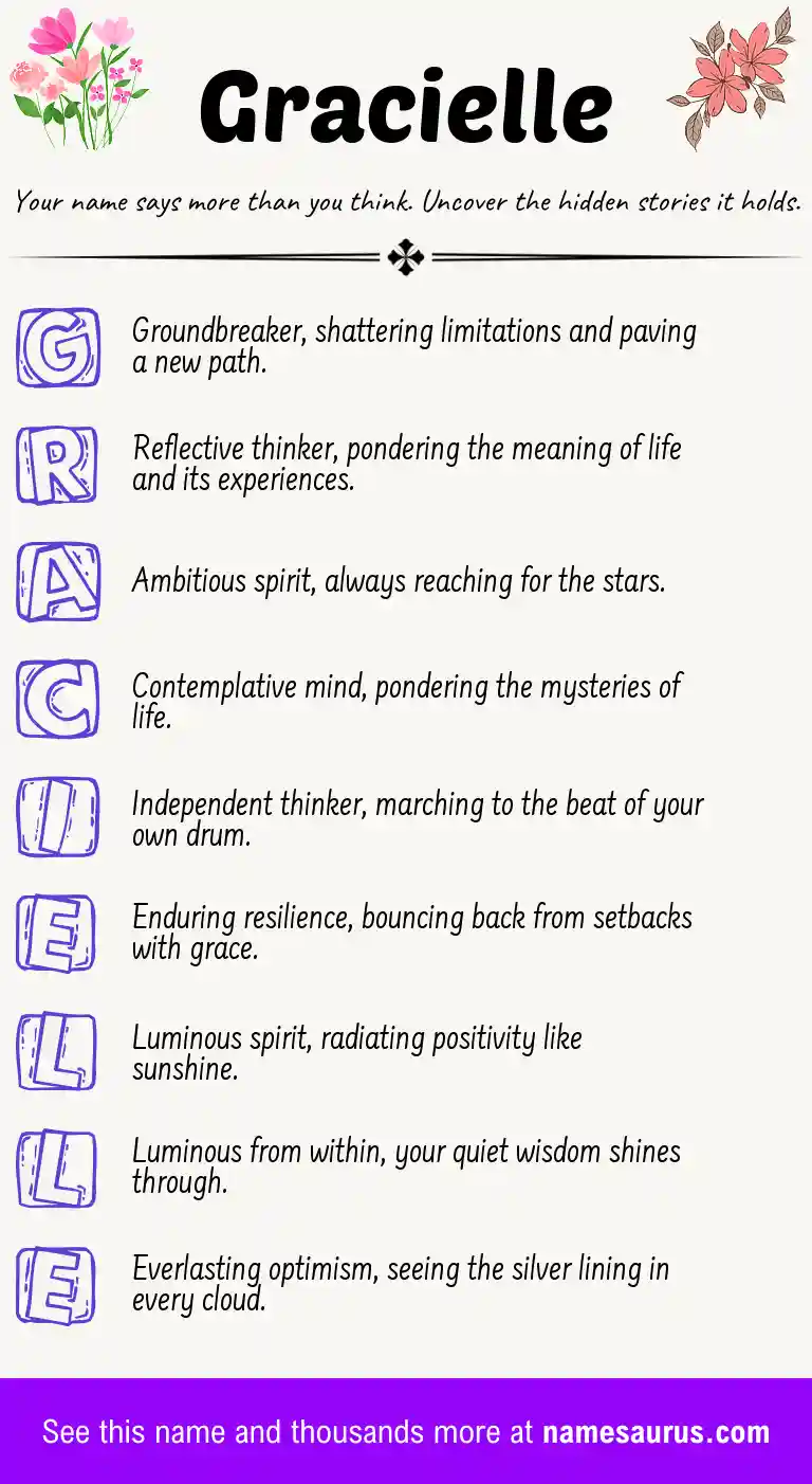 Acrostic poem about Gracielle.