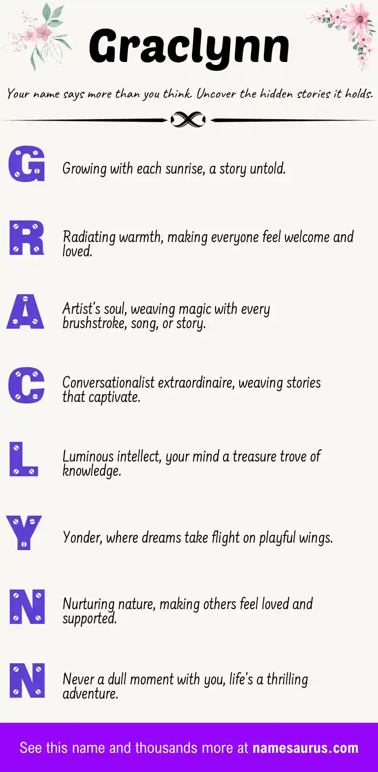 Acrostic poem about Graclynn.