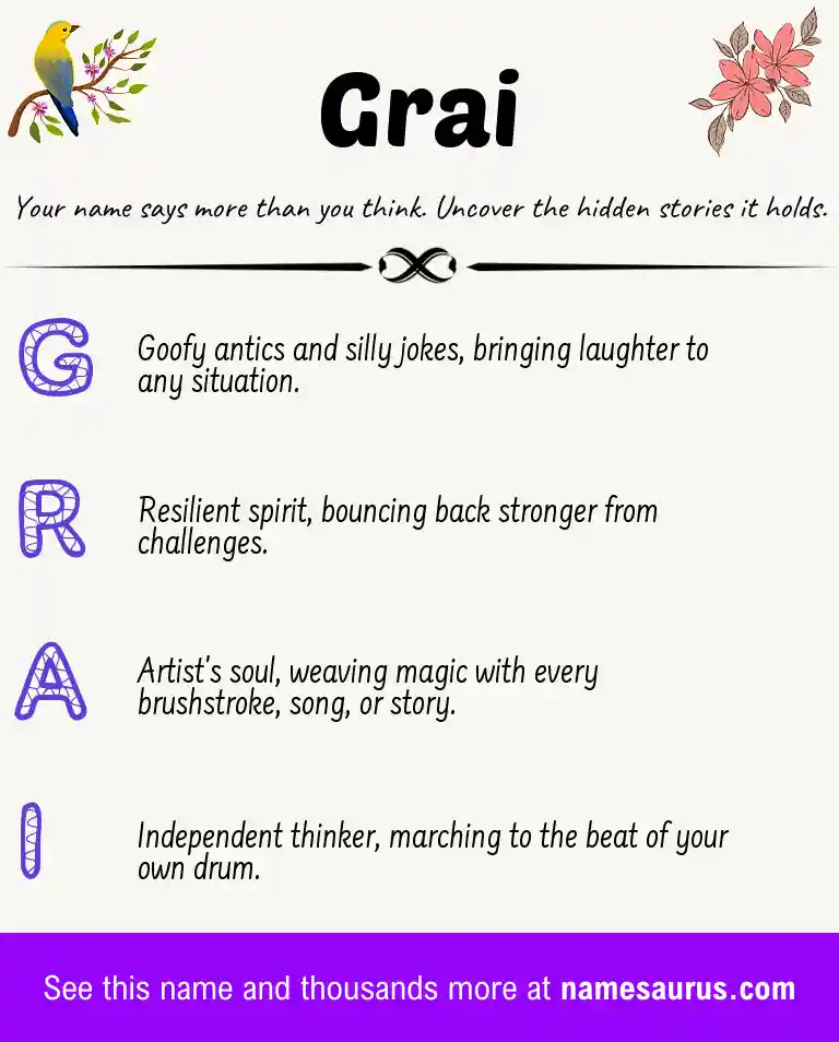 Acrostic poem about Grai.