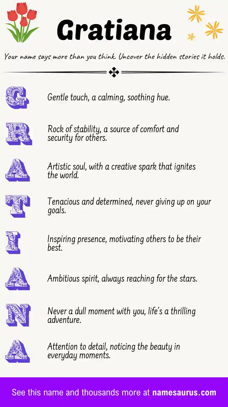Acrostic poem about Gratiana.