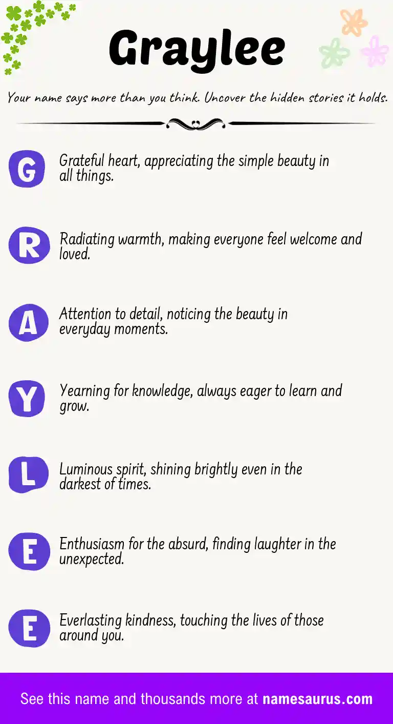 Acrostic poem about Graylee.
