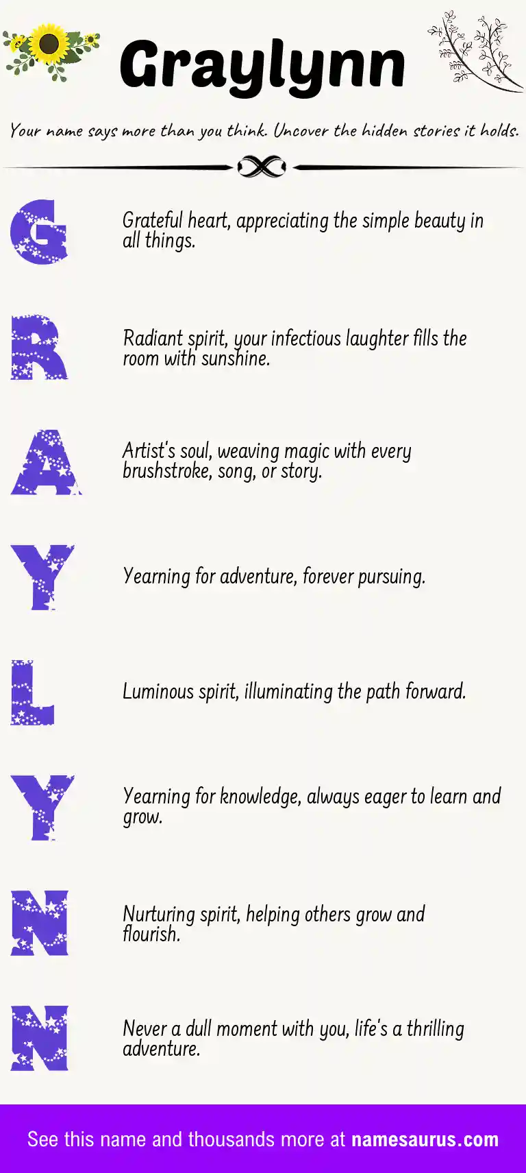 Acrostic poem about Graylynn.