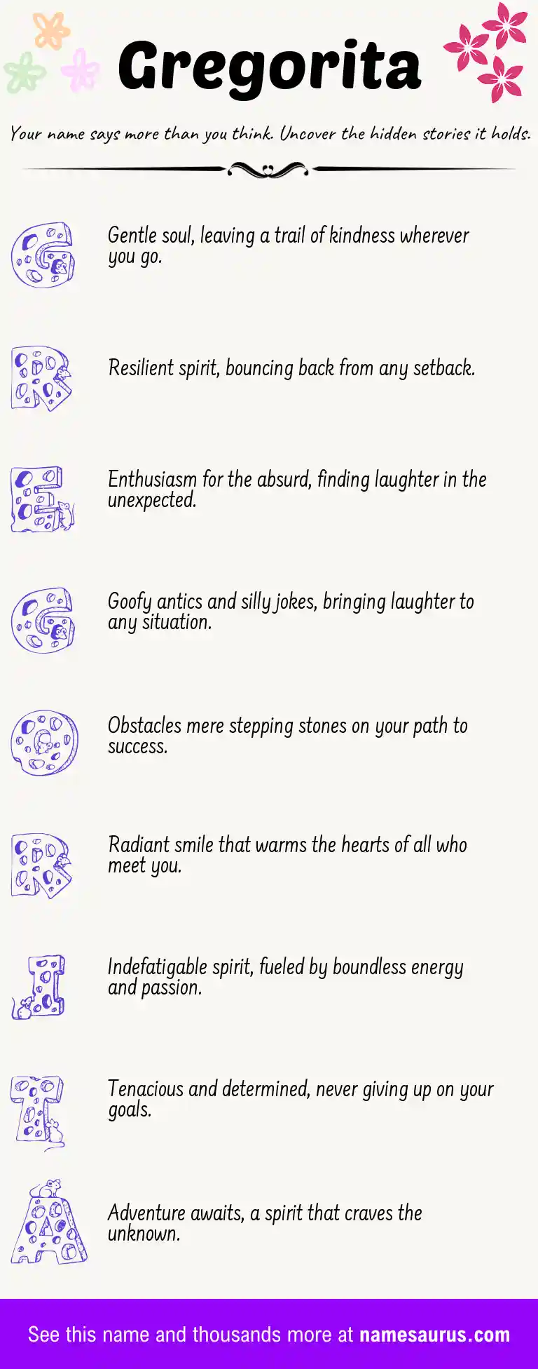 Acrostic poem about Gregorita.