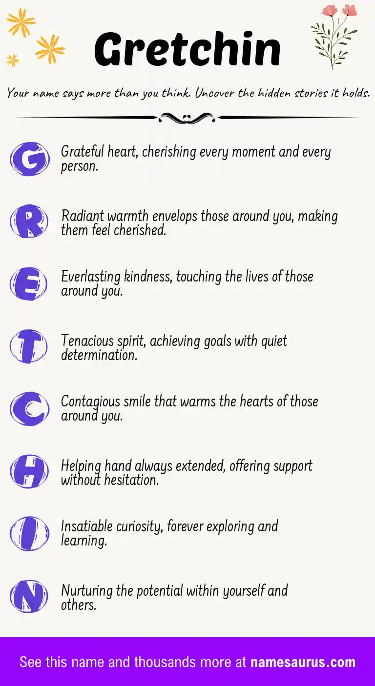 Acrostic poem about Gretchin.