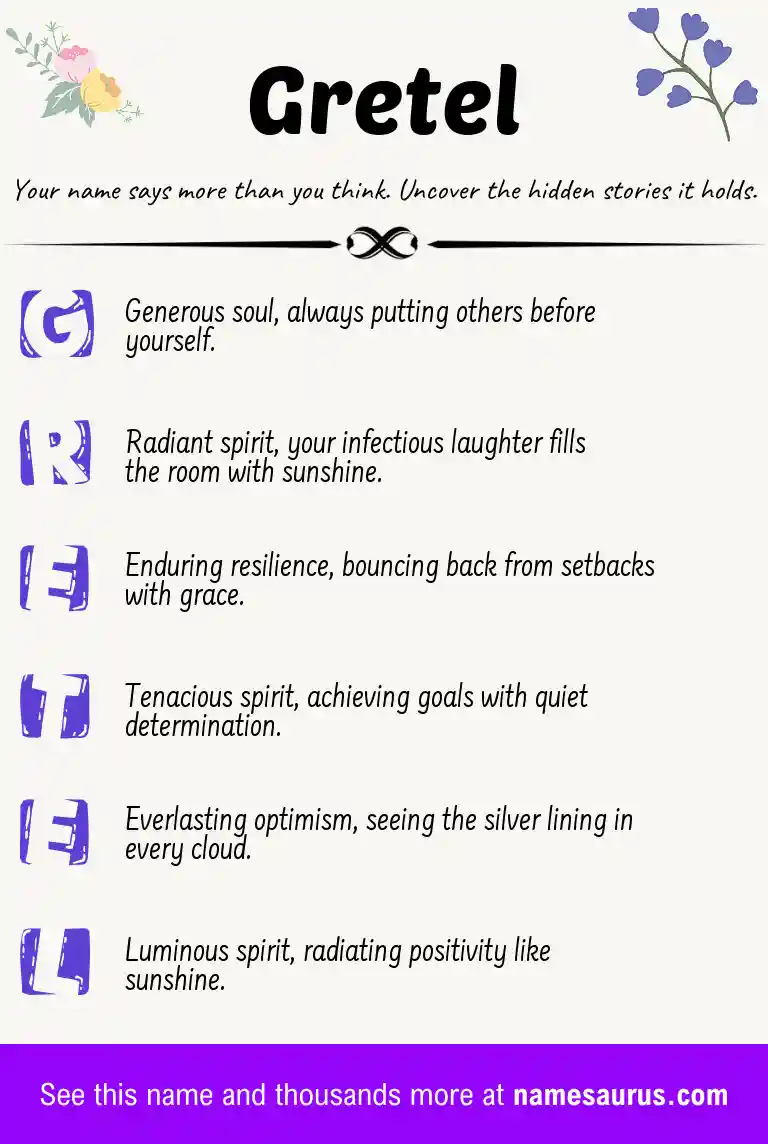 Acrostic poem about Gretel.