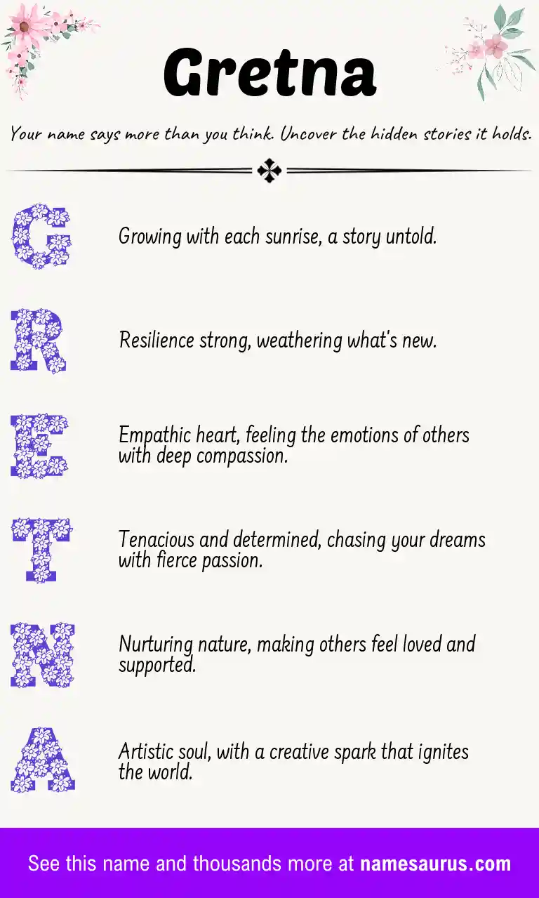 Acrostic poem about Gretna.