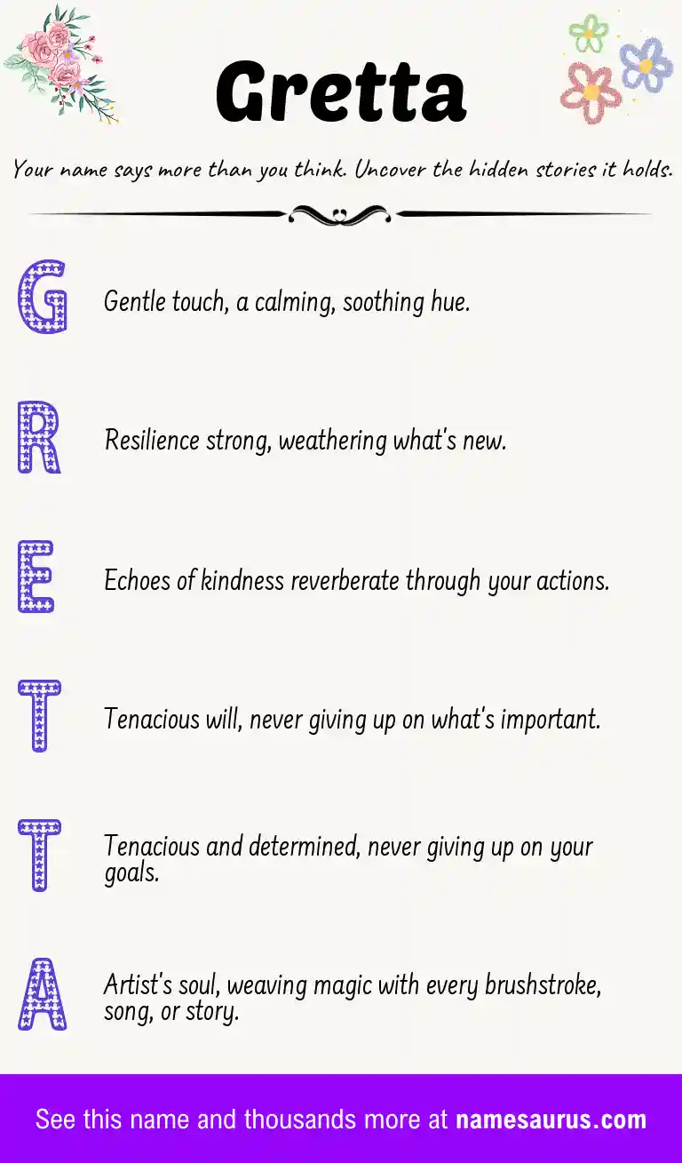 Acrostic poem about Gretta.