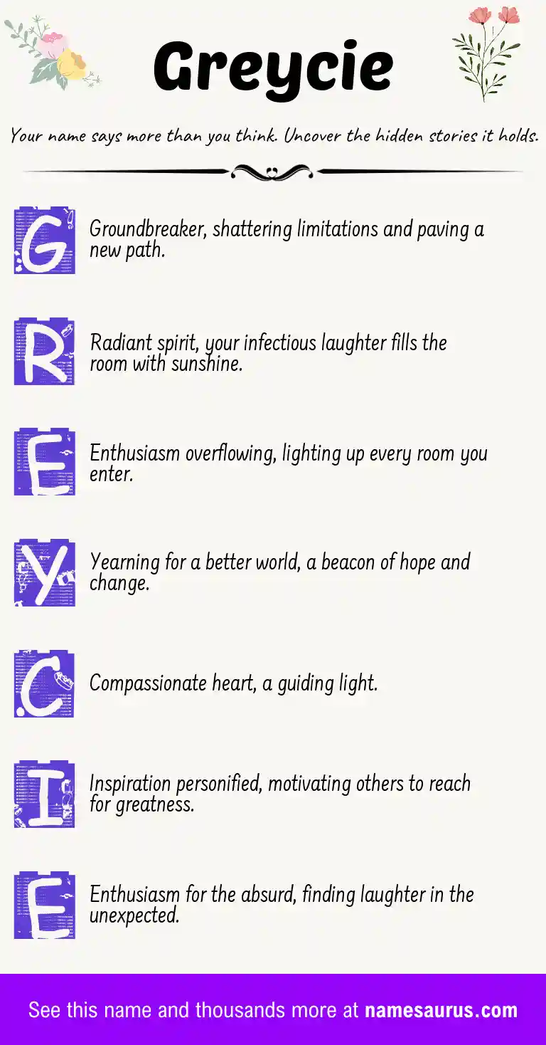 Acrostic poem about Greycie.