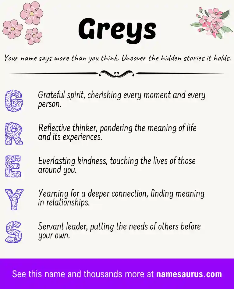 Acrostic poem about Greys.