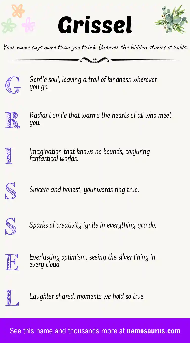 Acrostic poem about Grissel.