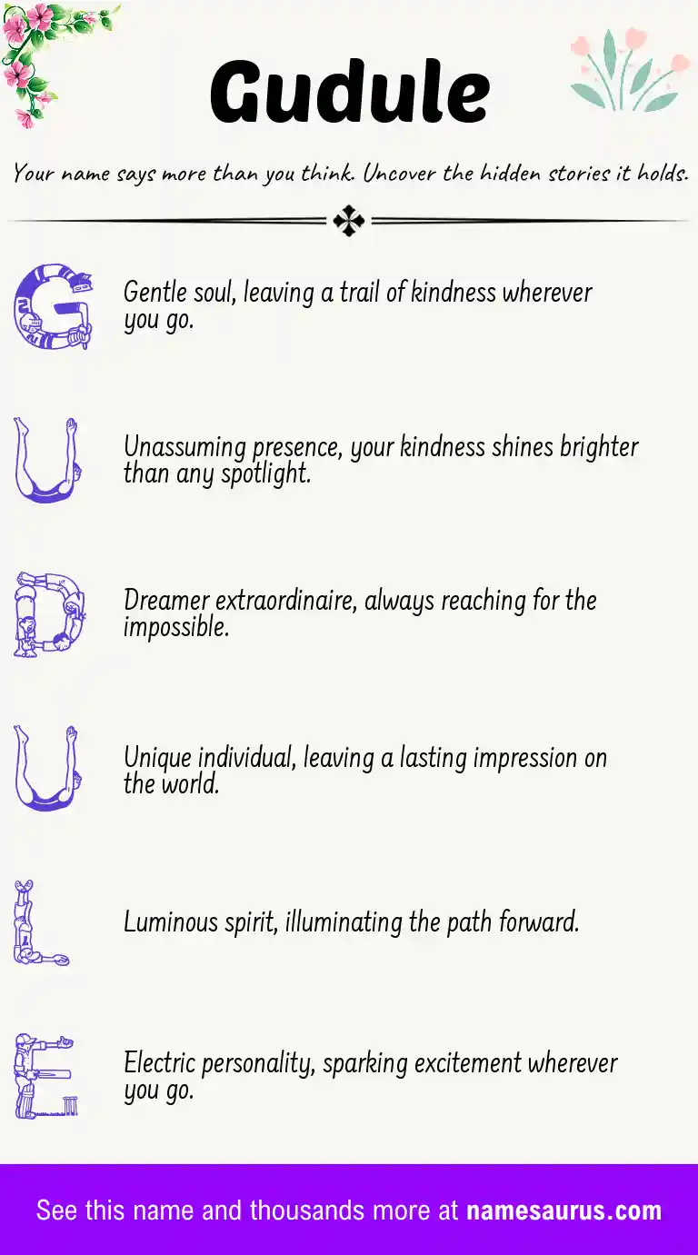 Acrostic poem about Gudule.