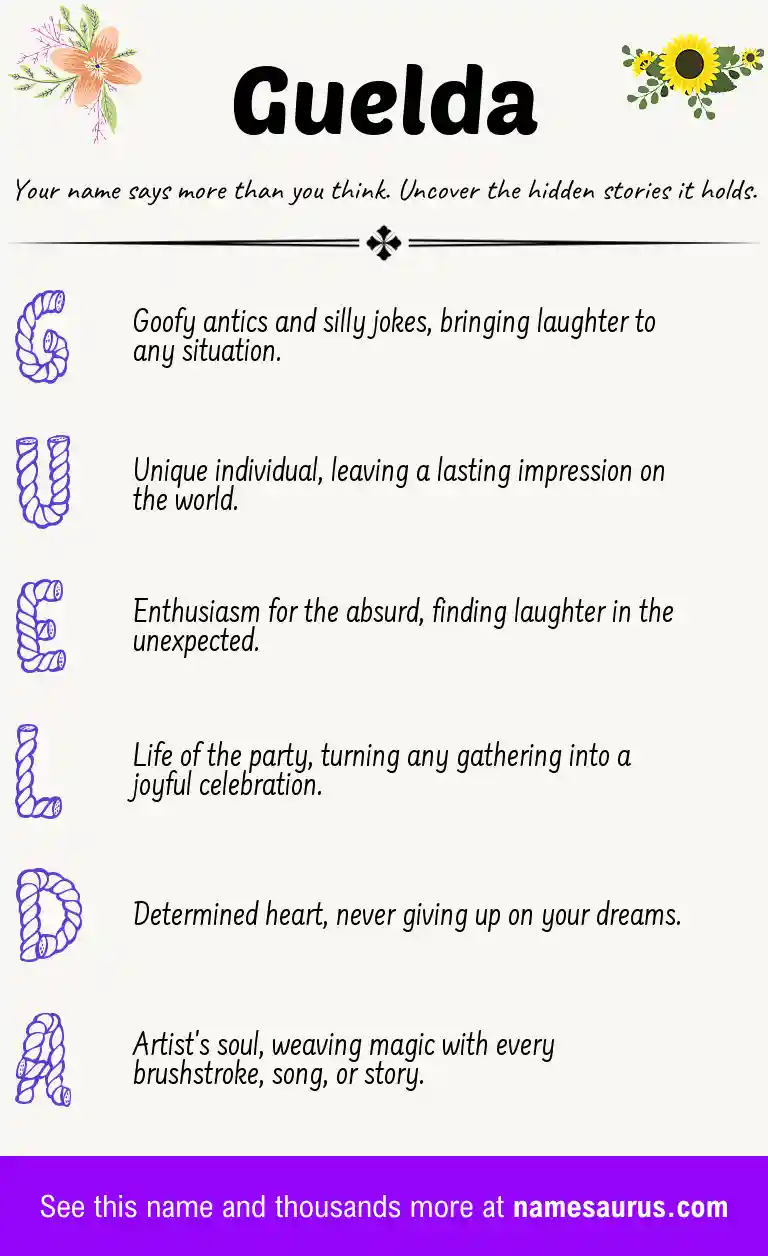 Acrostic poem about Guelda.