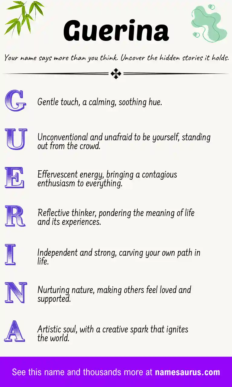 Acrostic poem about Guerina.