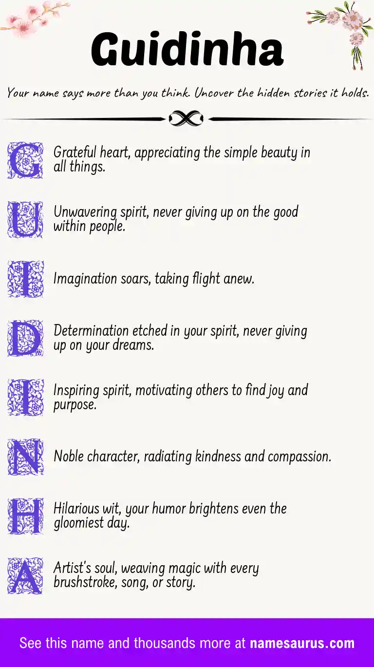 Acrostic poem about Guidinha.