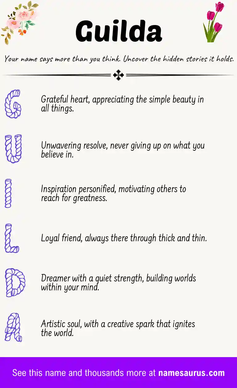 Acrostic poem about Guilda.