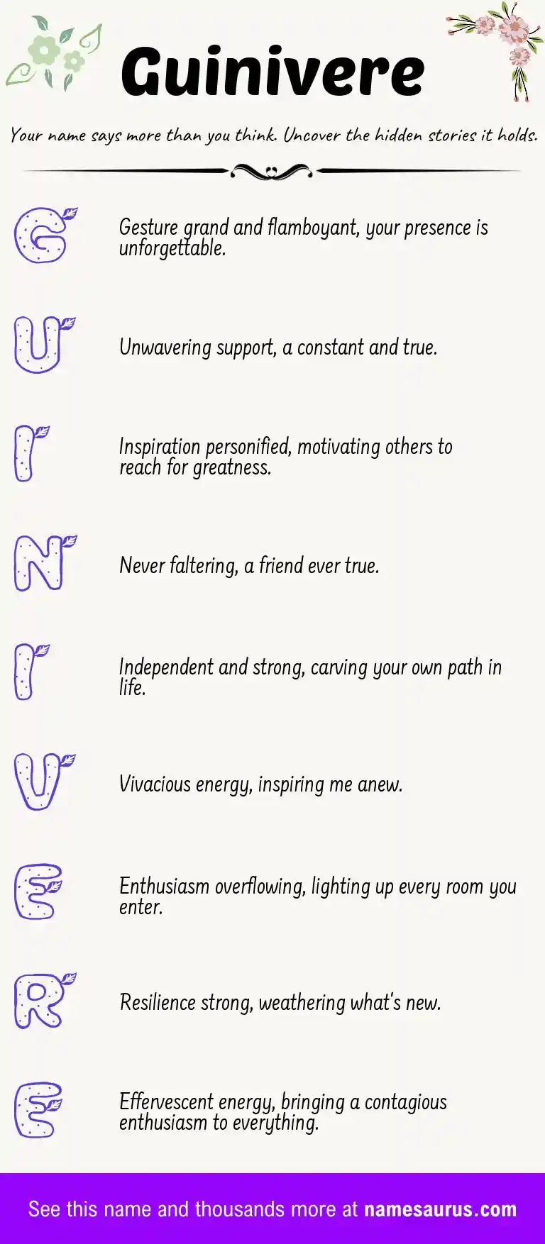 Acrostic poem about Guinivere.