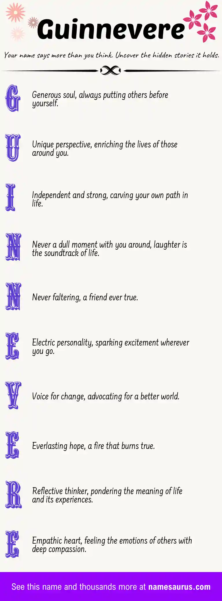 Acrostic poem about Guinnevere.