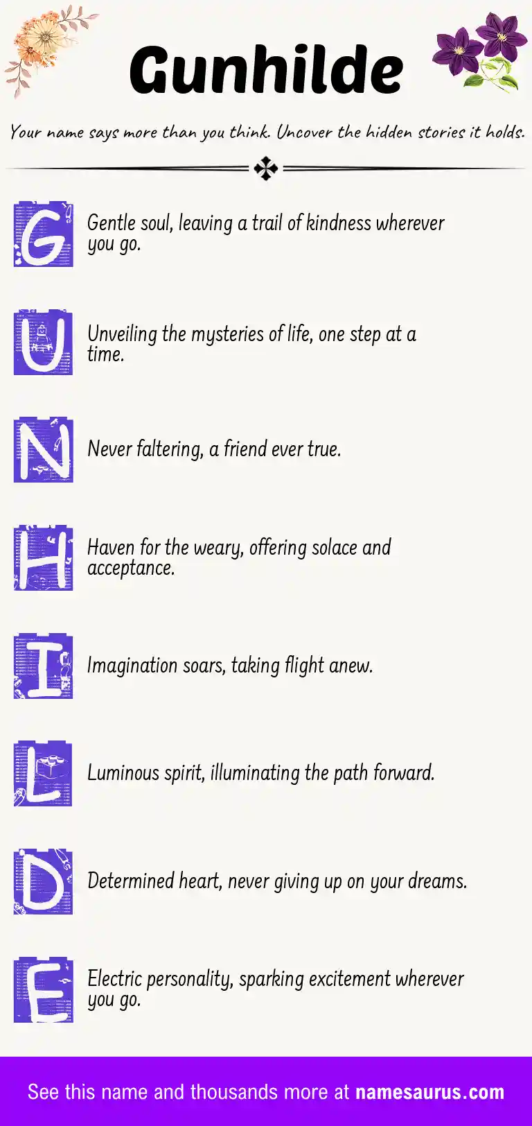 Acrostic poem about Gunhilde.