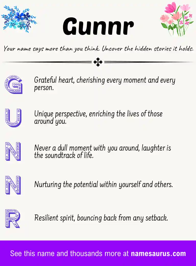 Acrostic poem about Gunnr.